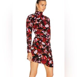 A.L.C. Marcel Floral Draped Stretch-Silk Dress size 2
